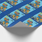 Super Special Kid's Bester Superhelden Blue Geschenkpapier (Ecke)