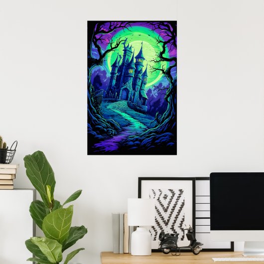 Super Spooky Halloween Spuk House Poster (Heimbüro)