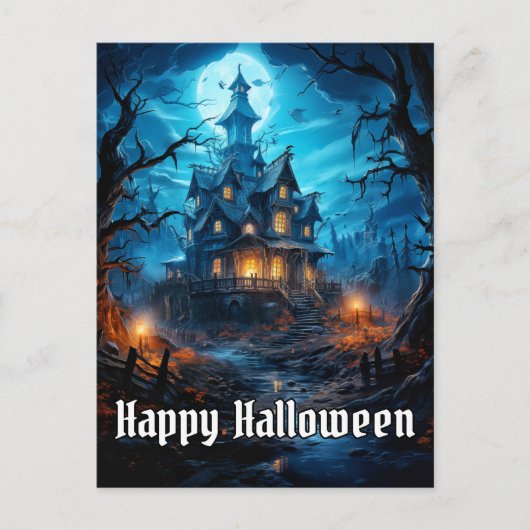Super Spooky Happy Halloween Spuk House Postkarte (Vorderseite)
