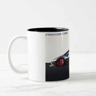 Super-Sportwagen Kaffee-Tasse auf schwarz Zweifarbige Tasse