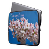 Super Spring Cherry blüht Sakura Individuelle Name Laptopschutzhülle (Vorderseite Links)