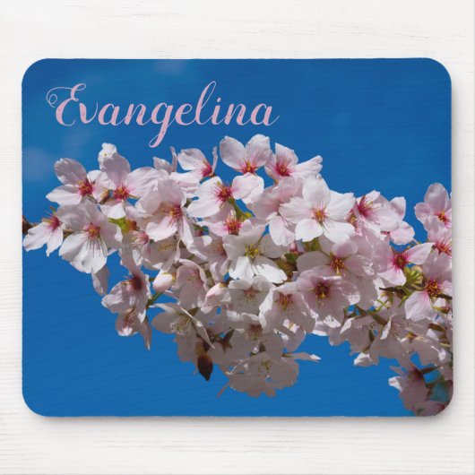 Super Spring Cherry blüht Sakura Individuelle Name Mousepad (Vorne)