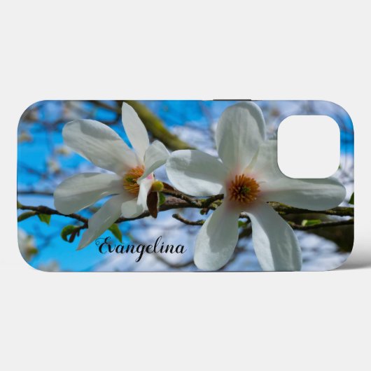 Super Spring Magnolia Blossom Individuelle Name Case-Mate iPhone Hülle (Rückseite (Horizontal))
