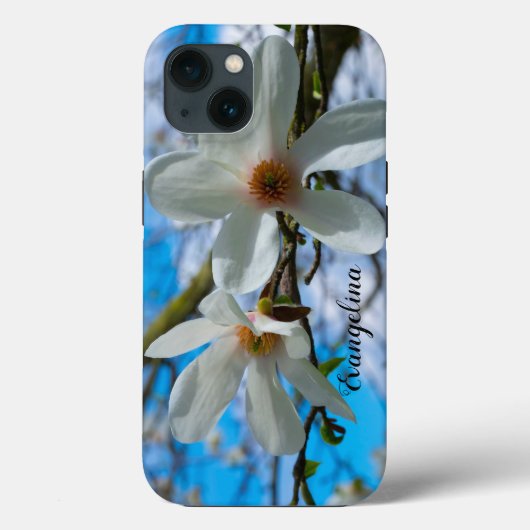Super Spring Magnolia Blossom Individuelle Name Case-Mate iPhone Hülle (Rückseite)