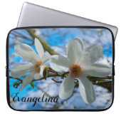 Super Spring Magnolia Blossom Individuelle Name Laptopschutzhülle (Vorderseite)
