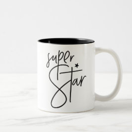 SUPER STAR belohnen moderne schicke Hand schwarz Zweifarbige Tasse