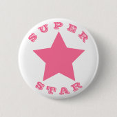 SUPER STAR | Big Hot Pink Star Button (Vorderseite)
