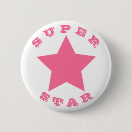 SUPER STAR | Big Hot Pink Star Button