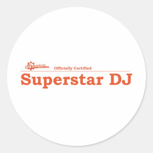 Super Star DJ Certified Runder Aufkleber (Vorderseite)