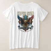 Super Star Eagle Emblem Große Größe T-Shirt (Design Rückseite)