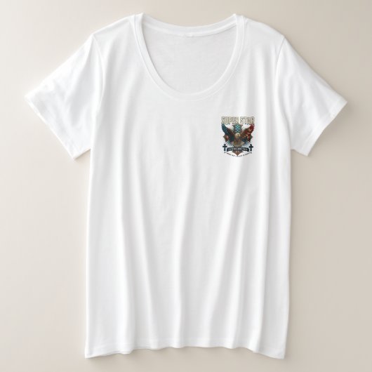 Super Star Eagle Emblem Große Größe T-Shirt (Design vorne)