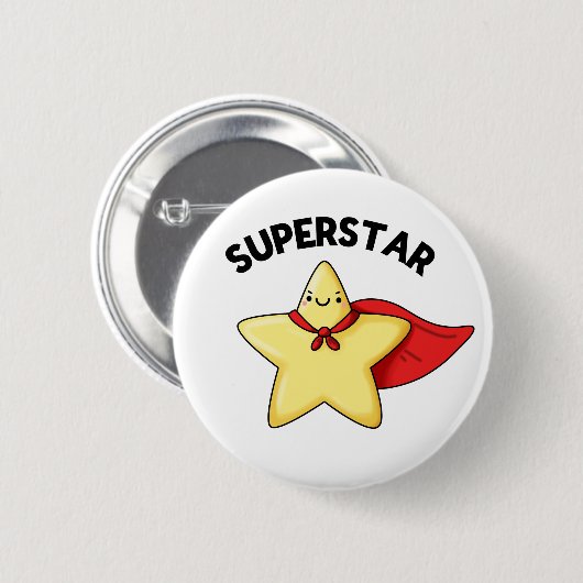 Super Star Funny Astronomie Pun Button (Vorne & Hinten)
