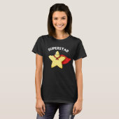 Super Star Funny Astronomie Pun Dark BG T-Shirt (Vorne ganz)