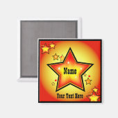 Super Star Gold Orange Superstar Custom Square Magnet (Vorderseite/Rückseite)