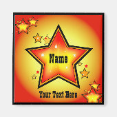 Super Star Gold Orange Superstar Custom Square Magnet (Vorne)