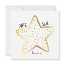 Super Star Gratulationen Gold Star Flat Card