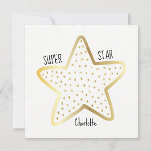 Super Star Gratulationen Gold Star Flat Card