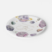 Super Star im Weltraum individuell anpassbar Pappteller (Schrägansicht)