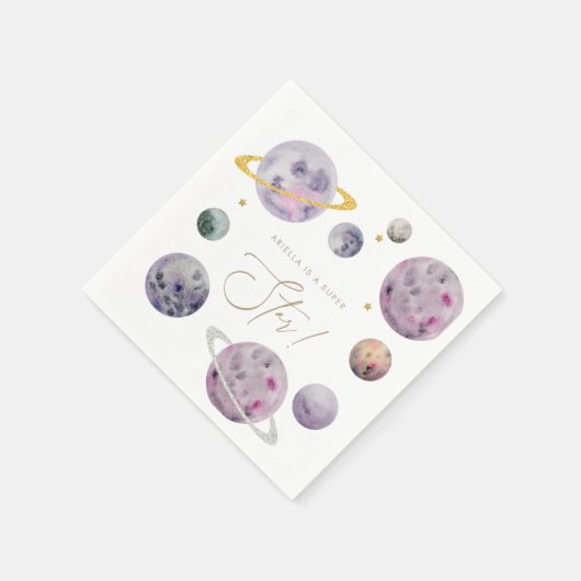 Super Star im Weltraum individuell anpassbar Serviette (Ecke)