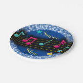 Super Star Musiknotens Classic Round Pappteller (Schrägansicht)