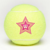 Super Star Pink Monogram Initial Tennisbälle (Vorderseite)