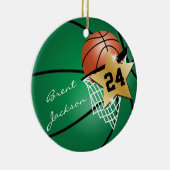 Super ⭐ Star Player Dark Green 🏀 Basketball Keramik Ornament (Rechts)