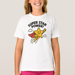 Super Star Power Cute Yellow Hero Design T-Shirt