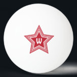 Super Star Red Monogram Initial Tischtennisball<br><div class="desc">Ping Pong Spieler werden dieses super-Star rotes Logo-Symbol zu schätzen wissen. Modernes und leicht lesbares Design.</div>