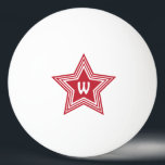 Super Star Red Monogram Initial Tischtennisball<br><div class="desc">Ping Pong Spieler werden dieses super-Star rotes Logo-Symbol zu schätzen wissen. Modernes und leicht lesbares Design.</div>