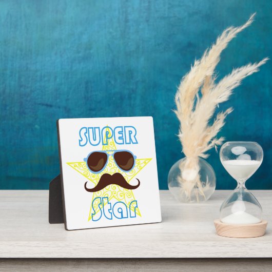 Super Star with sunglasses and mustache Fotoplatte (InSitu)