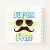 Super Star with sunglasses and mustache Notizblock (Rückseite)