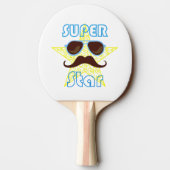 Super Star with sunglasses and mustache Tischtennis Schläger (Rückseite)