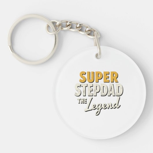 Super Step Dad the Legend Keychain Heartfelt Gift Schlüsselanhänger (Vorderseite)