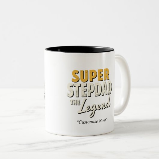 Super Step Dad the Legend Mug – Custom Gift Zweifarbige Tasse (VorderseiteRechts)