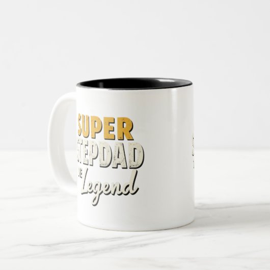 Super Step Dad the Legend Mug – Custom Gift Zweifarbige Tasse (Vorderseite Links)