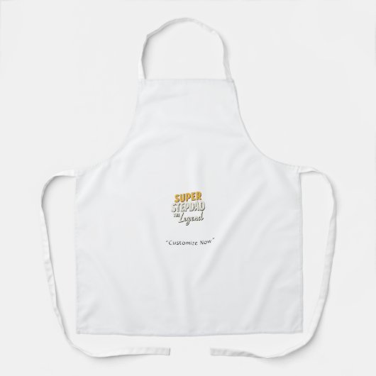 Super Step Dad the Legend Schürze – BBQ-Geschenk (Vorderseite)