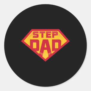 Super Stepdad Funny Hero Step Vater Birthday Fathe Runder Aufkleber