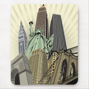 Super stilisiertes Stadtbild NYC Mousepad
