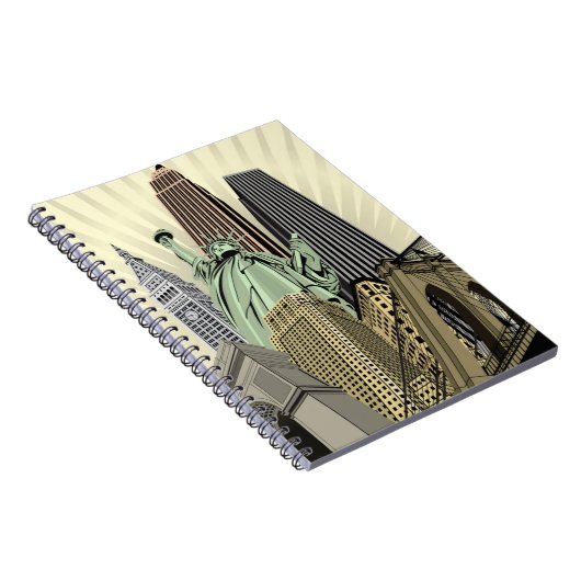 Super stilisiertes Stadtbild NYC Notizblock (Rechte Seite)