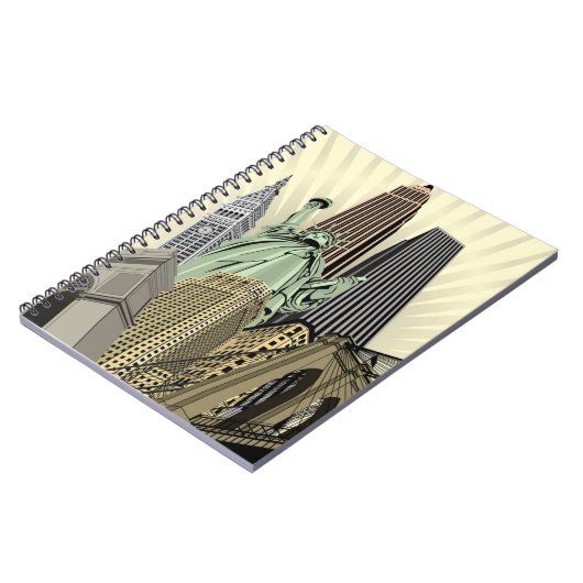 Super stilisiertes Stadtbild NYC Notizblock (Linke Seite)