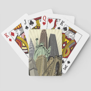 Super stilisiertes Stadtbild NYC Spielkarten