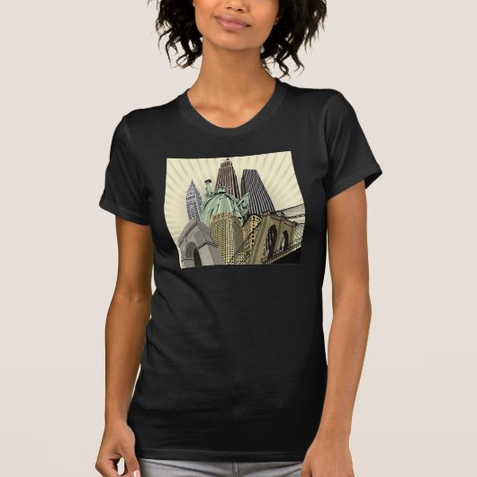 Super stilisiertes Stadtbild NYC T-Shirt (Vorderseite)