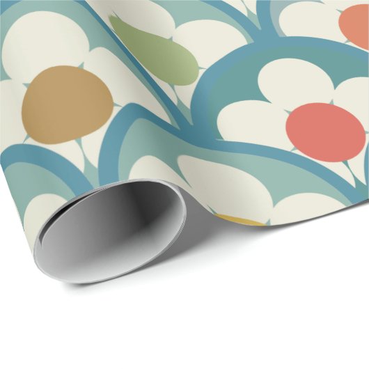 Super stilvolle und moderne Retro-60er 70er GIF Wr Geschenkpapier (Rolleneckpunkt)