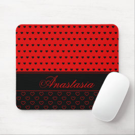 Super stilvoller Rot- und Schwarzherzen-Individuel Mousepad