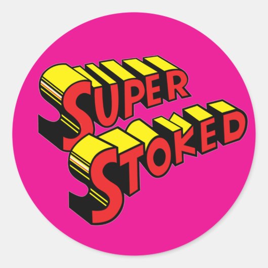 Super Stoked Pink Sticker (Vorderseite)