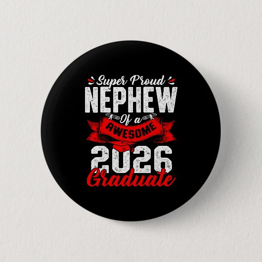 Super stolzer Neffe eines Absolventen von 2026 26 Button (Vorderseite)