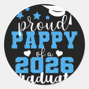 Super stolzer Pappy des Senior-Absolventen 2026 Runder Aufkleber