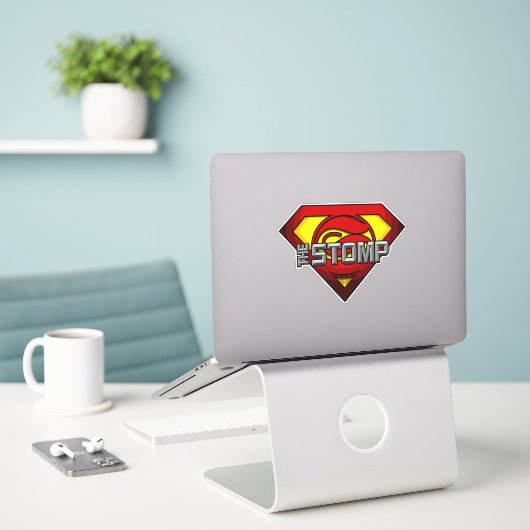 Super STOMP Custom-Vinyl-Aufkleber Aufkleber (Laptop auf Schreibtisch)