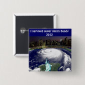 Super Storm Sandy 2012,Auge des Sturms_ Button (Vorne & Hinten)