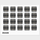 Super Style Black Silver Save the Date Sticker (Blatt)